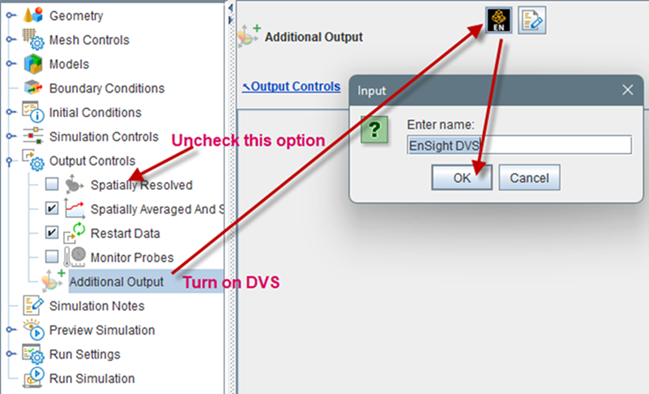 Adding the DVS format using the Additional Output option