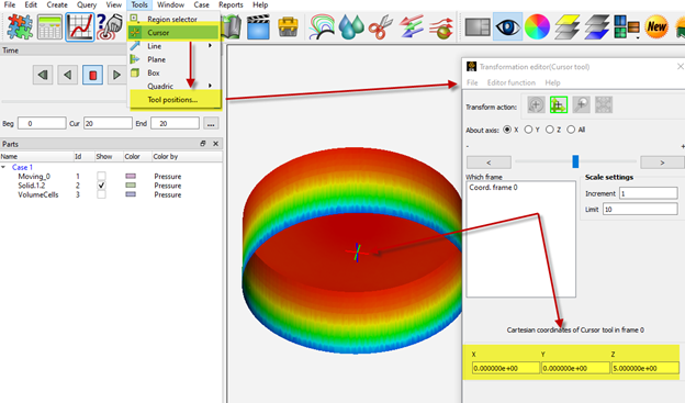 Cursor (Point) tool in EnSight