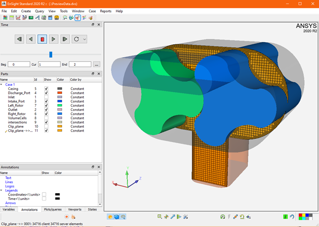 Compressor Simulation Preview in EnSight