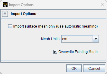 Mesh import options