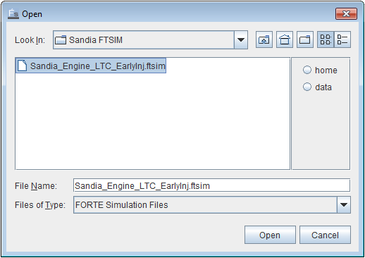 Opening the sample case file