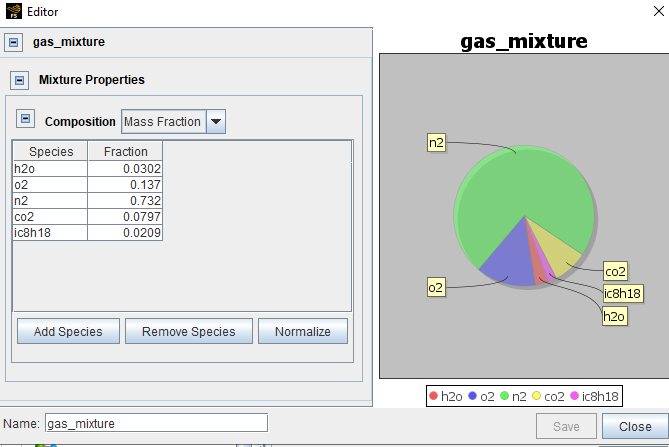 Gas Mixture Editor