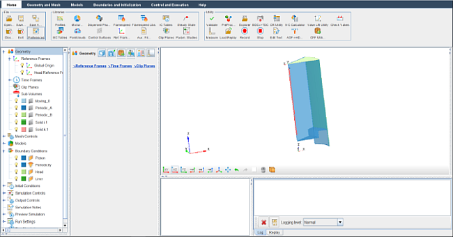 Diesel sector sample mesh as generated in the Sector Mesh Generator.