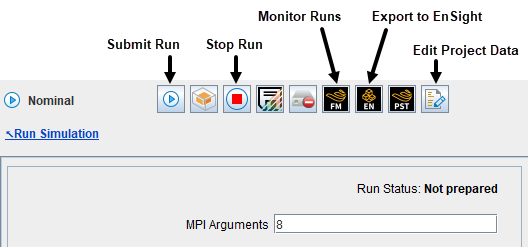 Run Simulation - Icon bar