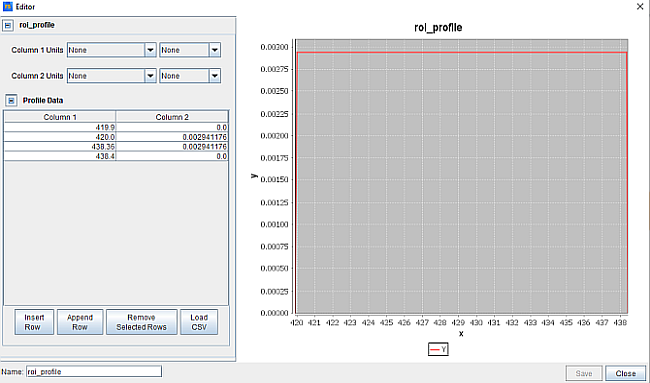 Injection profile after import