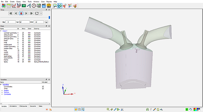 Screen view of the solution file in EnSight