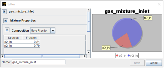 Example for setting up a new gas mixture