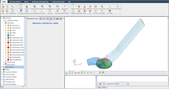 Port-injected engine geometry with valves and ports defined