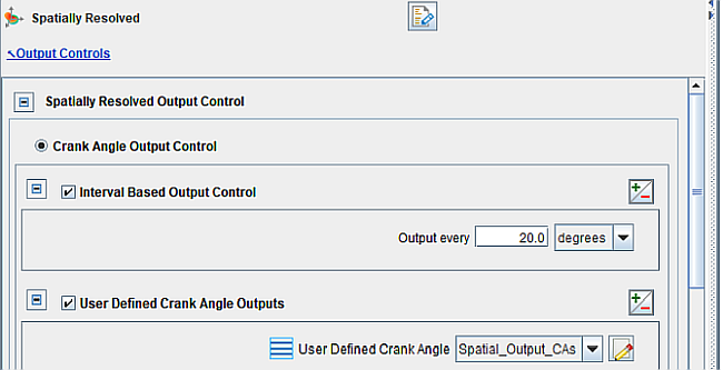 Output control panel - Spatially Resolved