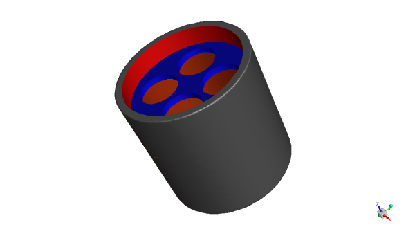 Simulation domain in Fluent for the cylinder wall's thermal analysis