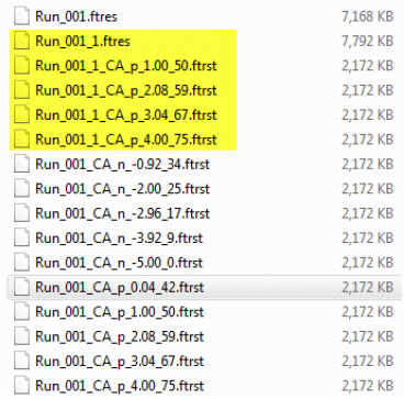 Restart using Run_001_CA_p_0.04_42.ftrst (New files highlighted)From as restart file.