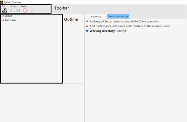 System Coupling Graphical User Interface after it starts