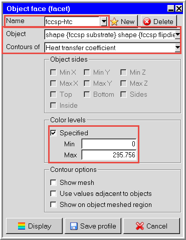 Object Face (Facet) Panel