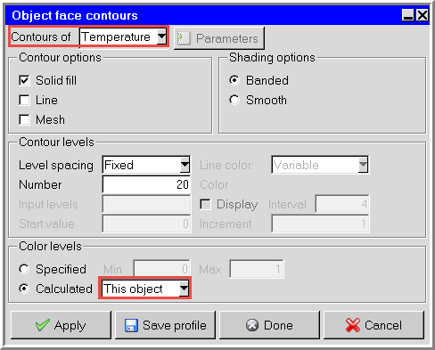 Object Face Contours Panel
