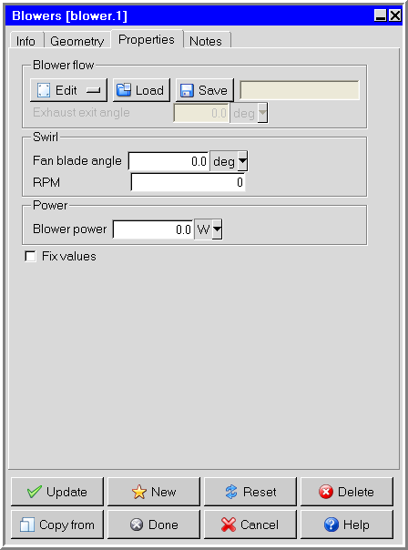 The Blowers Panel (Properties Tab)