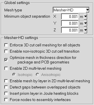 The Meshing Section of the Preferences Panel