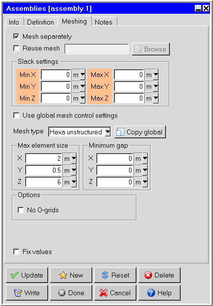 The Assemblies Panel (Meshing Tab)