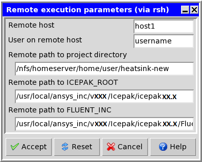 The Remote execution parameters Pane (Linux)