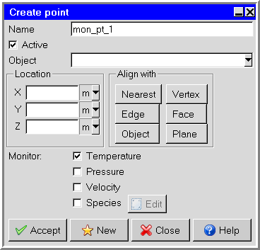 The Create point Panel
