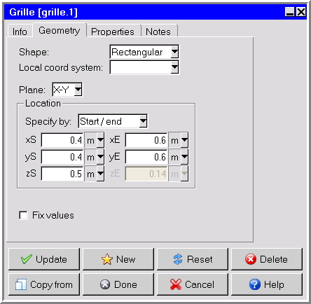 The Grille Panel (Geometry Tab)