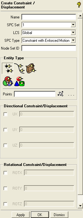 Create Constraint / Displacement Window