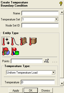 Create Temperature Boundary Condition Window