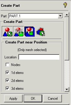 Create Part by Near Position window