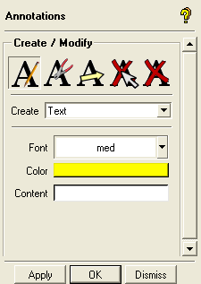 Create/Modify Annotation window