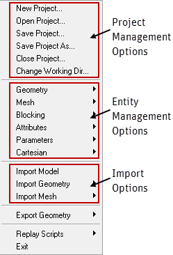 File menu