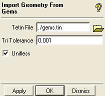 Import Geometry from GEMS window