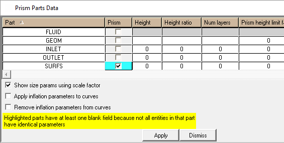 Select Parts for Prism Layer