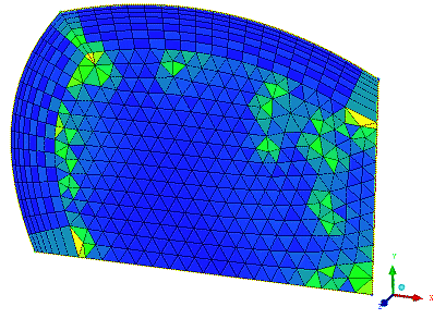 BLayer 2D and Additional Prism Parameters Applied to a 2D Surface with Tri Mesh