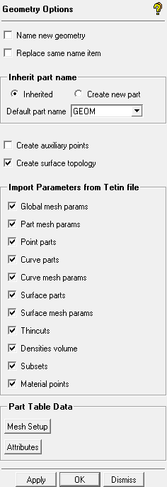 Geometry Options