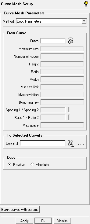 Curve Mesh Setup – Copy Parameters