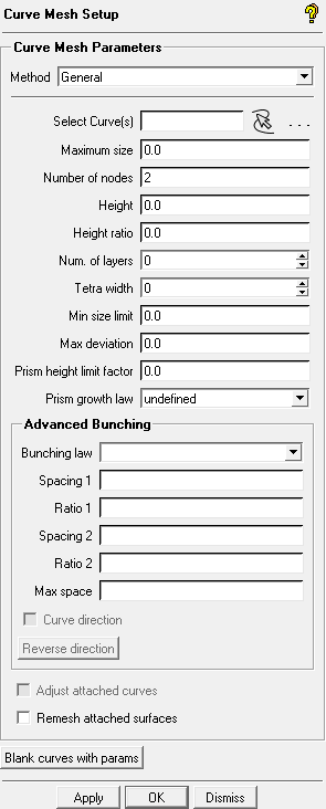 Curve Mesh Setup – General