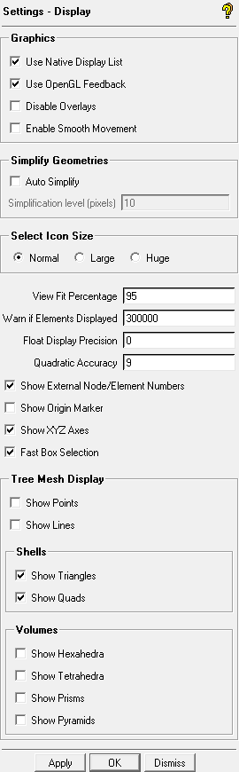 Display Settings window