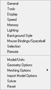 Settings Options