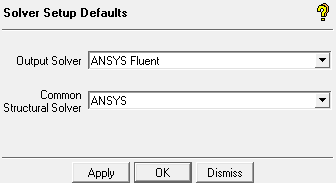 Solver Setup Defaults DEZ