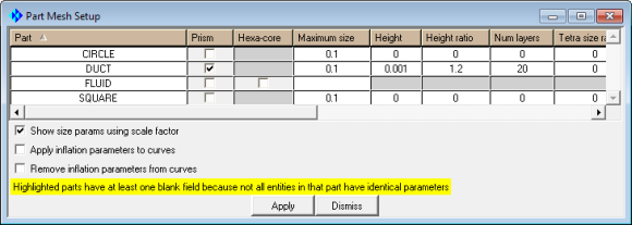 Step 1: Setting up Global and Part Mesh Parameters