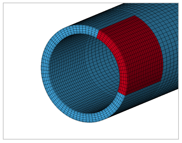 Cut section of the mesh.