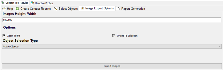 Image Export Options Tab