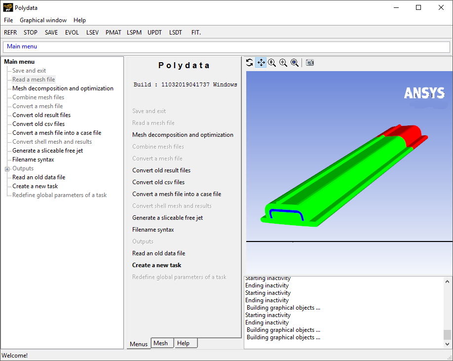 Ansys Polydata Graphical User Interface (GUI)