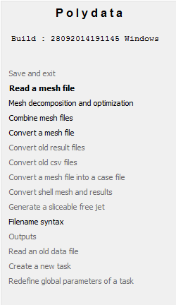 Ansys Polydata Menus Option