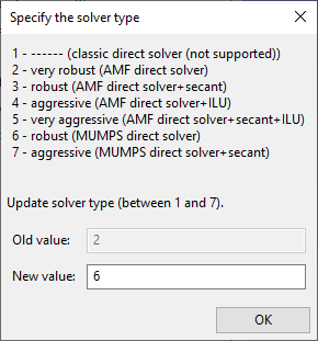 MUMPS Solver Selection