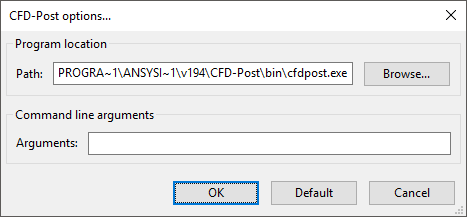 The CFD-Post options Panel