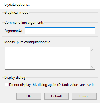 The Polydata options Panel