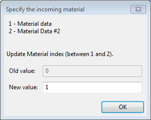 Specify the Incoming Material Dialog Box