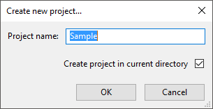 Create new project Panel