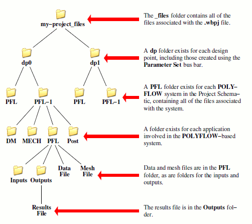 Overview of the Folders for a Polyflow-Based Project in Workbench