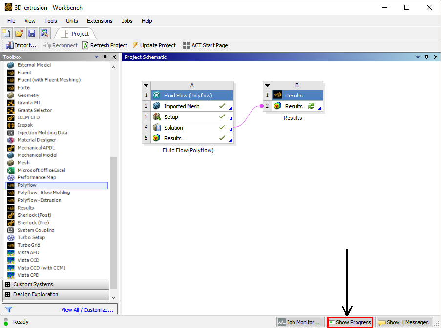 The Show Progress Button in Workbench